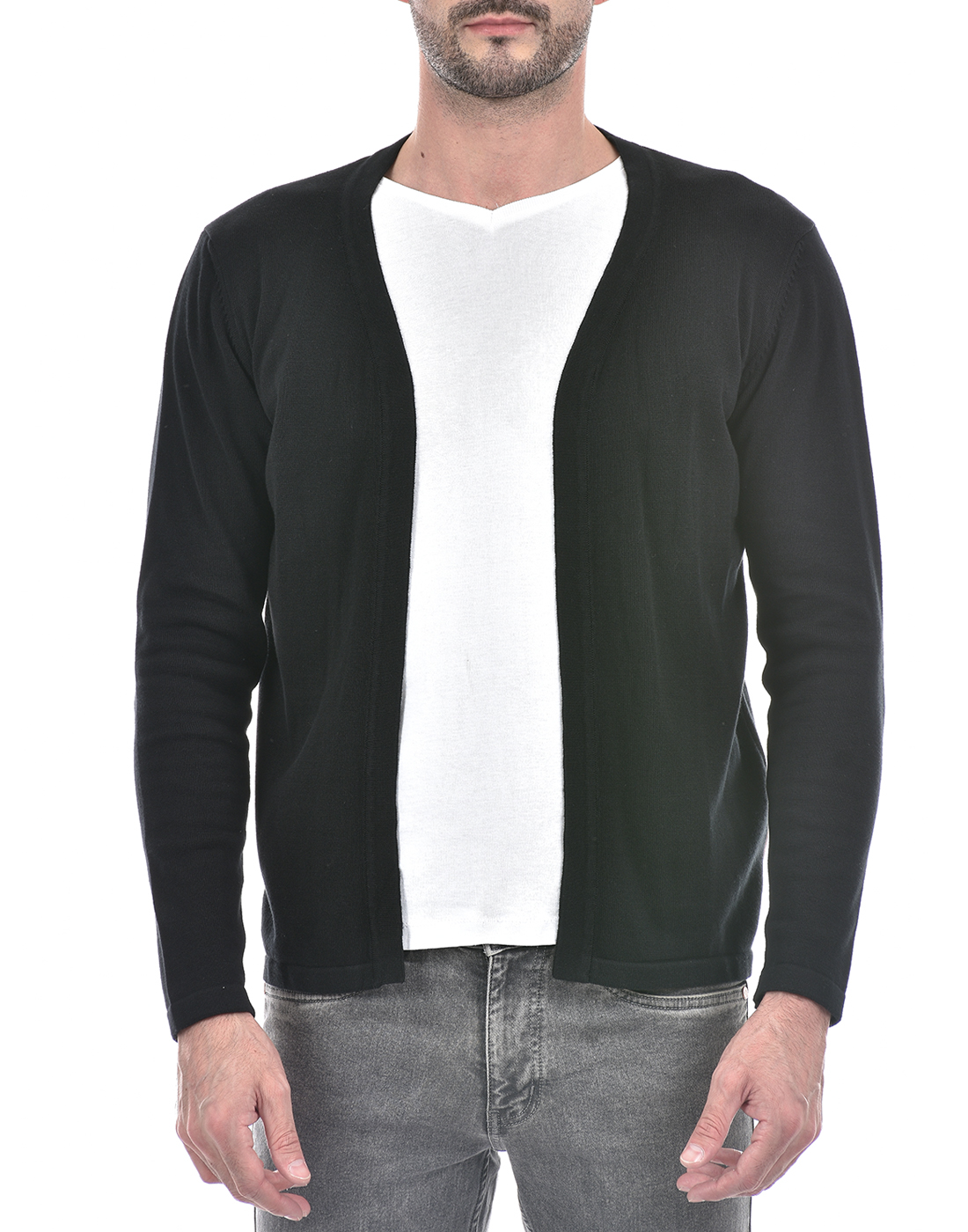 Numero Uno Men Solid Black Shrug